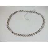 A silver & paste set ring link necklace - 28gms