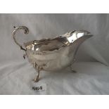 A late Victorian oval sauce boat on cabriole legs - 6.5" long - London 1892 by HS - 183gms