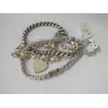 Four silver bracelets - 40gms