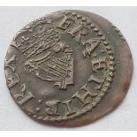 A Charles I Richmond farthing. Mintmark Cross Patee Fitcher. S.3183