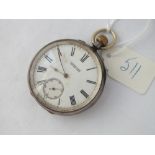 A gents silver pocket watch by F J BALHATTHET of Newton Abbott with seconds sweep