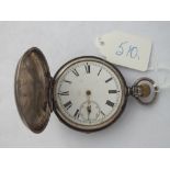 A gents silver hunter pocket watch with seconds dial (1 hand missing)