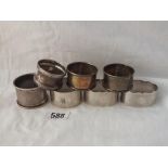 A group of 7 various napkin rings - 138gms