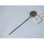 A gold & blue enamel Masonic stick pin - 1.3gms