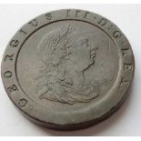 A George III "cartwheel" two pence 1797 - good grade
