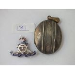 A silver Military brooch & Victorian locket