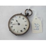 A gun metal gents pocket watch as found