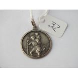 A silver St Christopher pendant