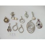 Assorted silver pendants