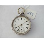 A gents silver pocket watch with seconds sweep - Chester 1899 (no glass)