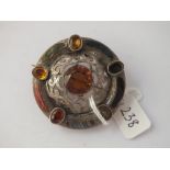 A Scottish style silver hard stone brooch (a/f) - 24gms