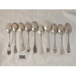 Ten various 18th Century picture back teaspoons - 83gms