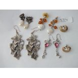 Five pairs of assorted dress earrings