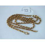 A ROPE TWIST NECK CHAIN IN 9CT - 24" LONG - 32.8gms