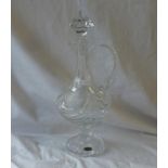 A large veritable crystal taille main claret jug and cover 16" high