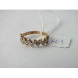 A cubic zirconia zig zag design dress ring in 9ct - size M - 2gms