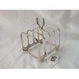 A five bar toast rack with ring handle - B'ham 1961 by Elkington & Co - 80gms