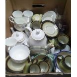 CARTON OF MIXED CHINAWARE INCL: CUPS BY DUCHESS & ITALIAN COFFEE CUPS & SAUCERS