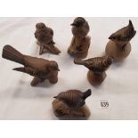 6 POOLE STONE WARE BIRDS