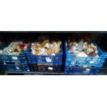 6 CONTAINERS OF SMALL SOFT TOYS (MOSTLY GERMAN)
