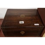 BRASS INLAID WOODEN WORK BOX