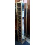 TALL NARROW WOODEN SHELVING UNIT