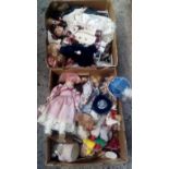 2 CARTONS OF MIXED DOLLS WITH STANDS