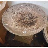 STONE BIRD BATH ON PEDESTAL 21'' WIDE APPROX