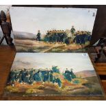 PAIR OF AMERICAN CIVIL WAR OIL PAINTINGS ON BOARD