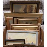 CARTON OF VARIOUS PAINTINGS & PRINTS