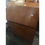 SMALL OAK BUREAU WITH 4 DRAWERS