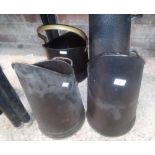 4 BLACK METAL COAL HOODS & SCUTTLES