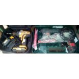 JCB 20V CORDLESS POWER DRILL IN BAG & A BOSCH MULTI SANDER IN CASE