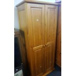 PINE DOUBLE DOOR WARDROBE A/F