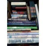 CARTON OF MILITARY BOOKS INCL: BRITAIN AT WAR & COMBAT & SURVIVAL
