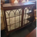 MAHOGANY GLASS FRONTED 2 DOOR DISPLAY CABINET