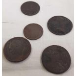 FARTHINGS 1675, 1822, 1773 ETC (5)