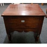 MAHOGANY & PINE COMMODE WITH ORIGINAL CERAMIC BOWL