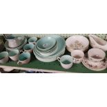 SHELF OF 1960'S POOLE DINNER & TEA WARE, ROYAL DOULTON BOWLS ETC