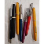 COLLECTION OF INK PENS INCL: PARKER & PLATIGNUM