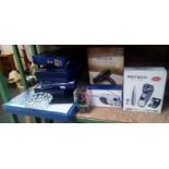 DIGITAL BATH SCALE, REVLON POWER DRY 200 HAIR DRIER, PRITECH 3 HEAD SHAVER, SMALL RADIO ALL IN BOXES