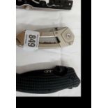 3 FOLDING POCKET KNIVES - 1 BY GERBER, 1 BY ZT WITH BLACK TEFLON BLADE & 1 BY BENCH MADE IN