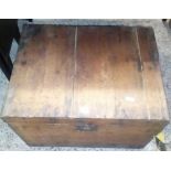 PINE COLOURED WOOD CHEST A/F