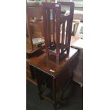 SMALL 1930'S OAK GATE LEG TABLE WITH BARLEY TWIST LEGS & AN UMBRELLA STAND