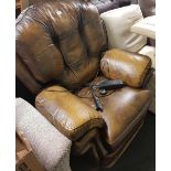 LARGE LEATHER LOOK HIGH BACK ELECTRIC RECLINING ARMCHAIR