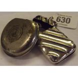 2 PLATED VESTA CASES - 1 IN FORM OF GENTS POCKET WATCH