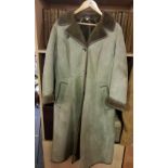 FUR LINED SHORT CAMEL COLOURED SUEDE JACKET & A FUR LINED OLIVE GREEN FULL LENGTH JACKET