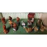 SHELF OF 13 MINIATURE BEN EAGLES SCOTCH WHISKY DECANTERS BY BESWICK