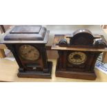 2 MAHOGANY MANTLE CLOCKS