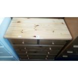 PINE CHEST OF 4 LONG & 2 SHORT DRAWERS 2FT 6'' W